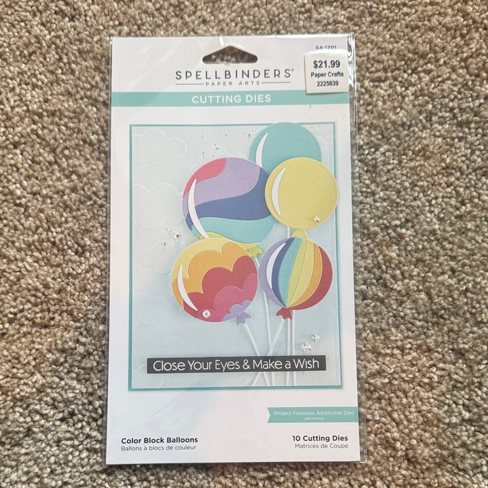 Spellbinders Color Block Balloons Cutting Dies